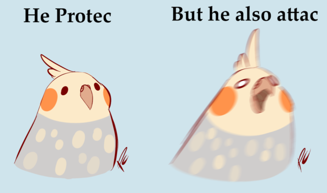 He protec, but he also attac