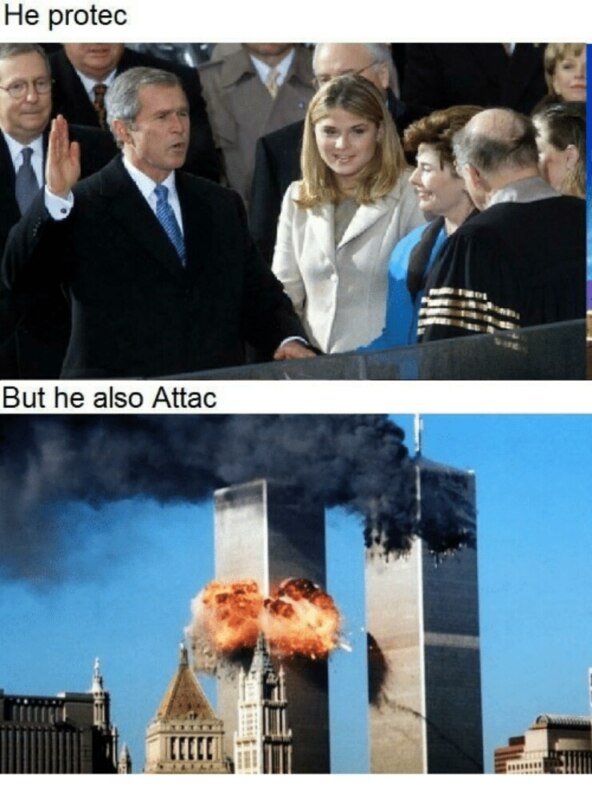 He protec, but he also attac