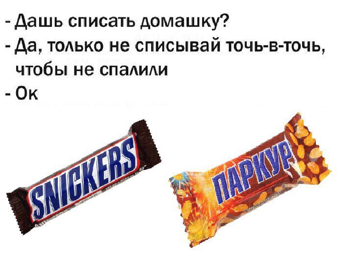 Дашь домашку списать? Да, только не списывай точь-в-точь