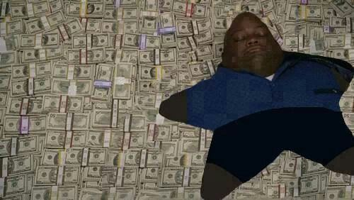 Я должен это сделать негр лежит на деньгах