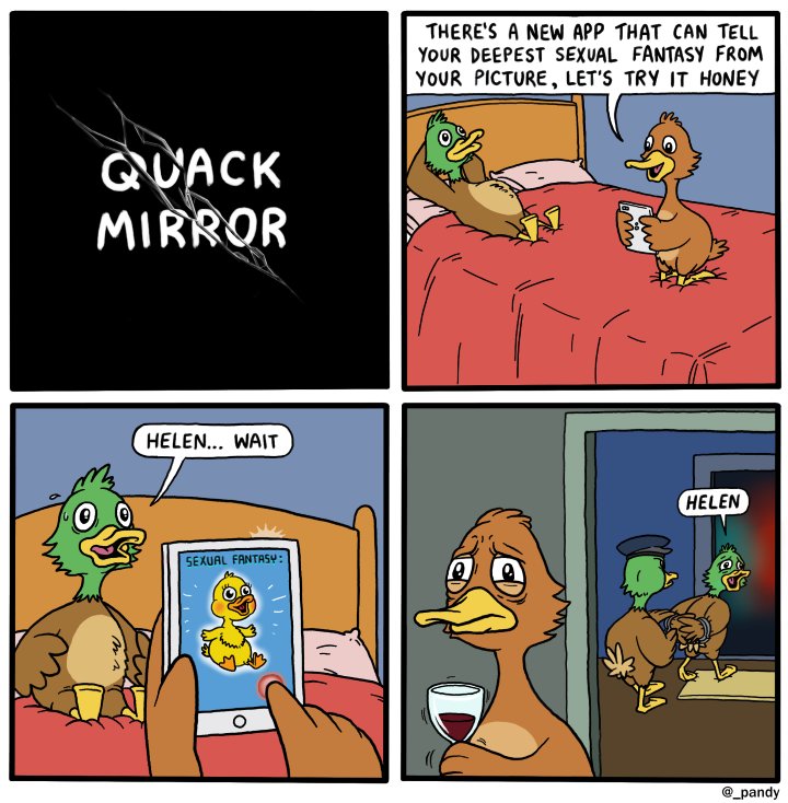 комикс с утками черное зеркало Quack Mirror
