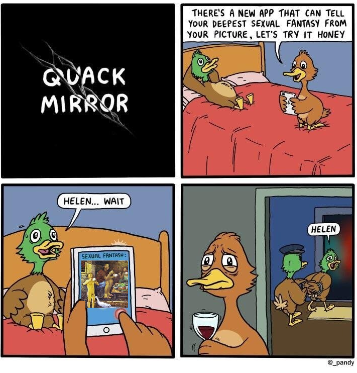 Quack Mirror комикс с утками черное зеркало