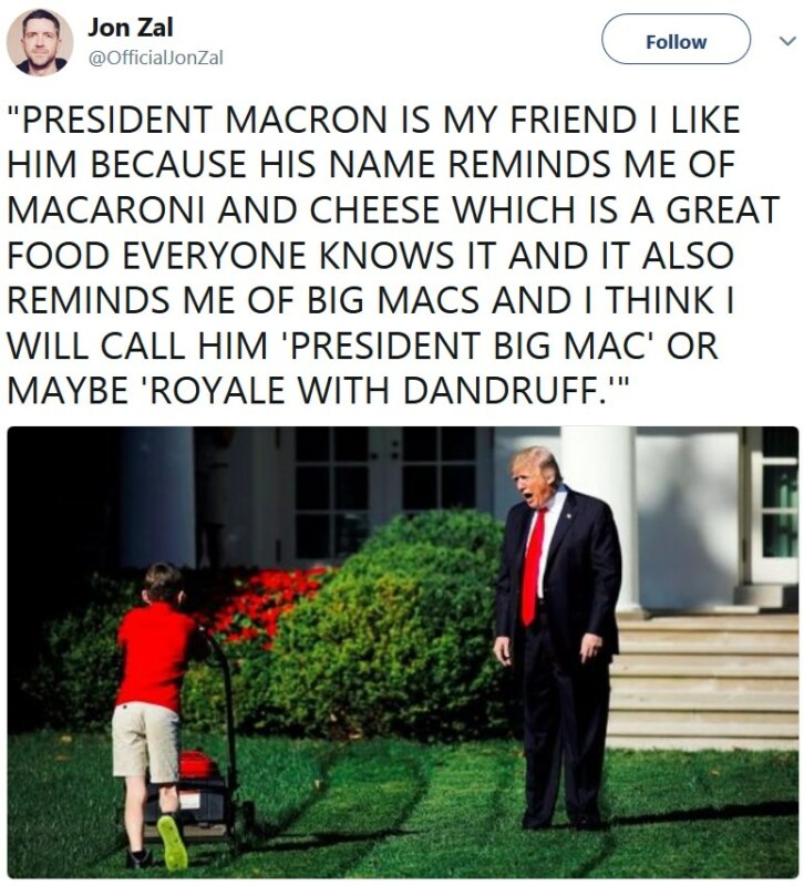 Трамп и Макрон сажают дерево