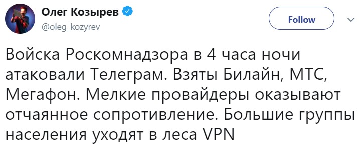 Блокировка Telegram
