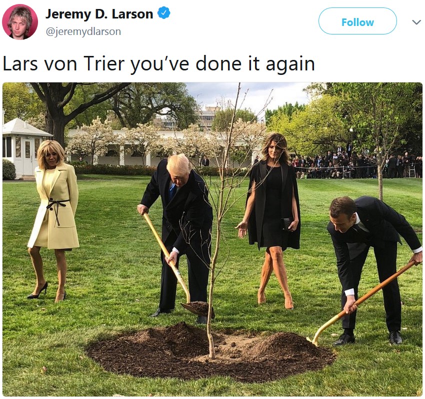 Трамп и Макрон сажают дерево