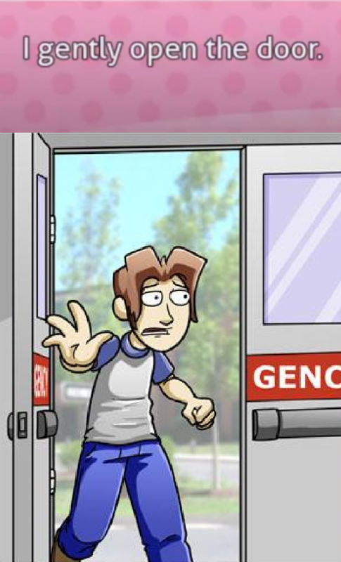 I gently open the door