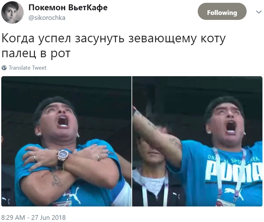 Марадона разошёлся на матче Аргентины