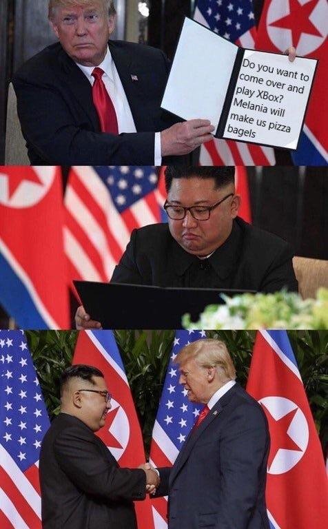 Что Трамп показал Ким Чен Ыну? Что Трамп показал Ким Чен Ыну?