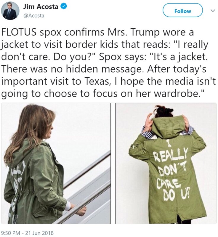 Куртка Мелании Трамп
