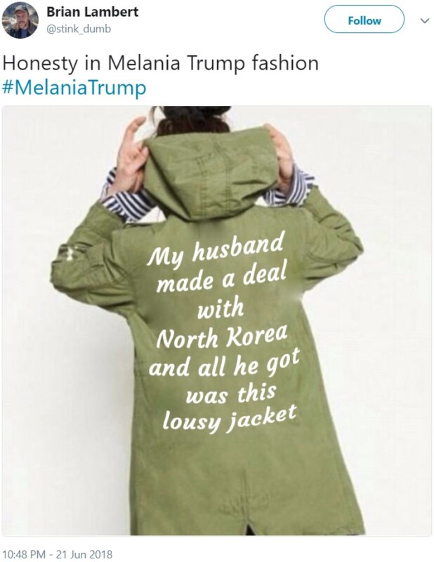 Куртка Мелании Трамп