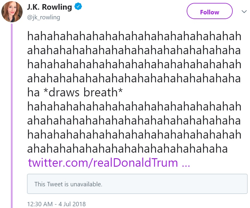 Джоан Роулинг высмеяла Дональда Трампа