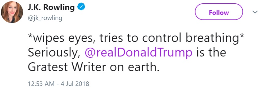 Джоан Роулинг высмеяла Дональда Трампа