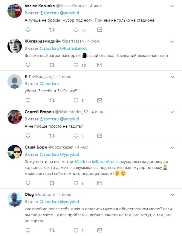 Пользователи твитера против спортс ру