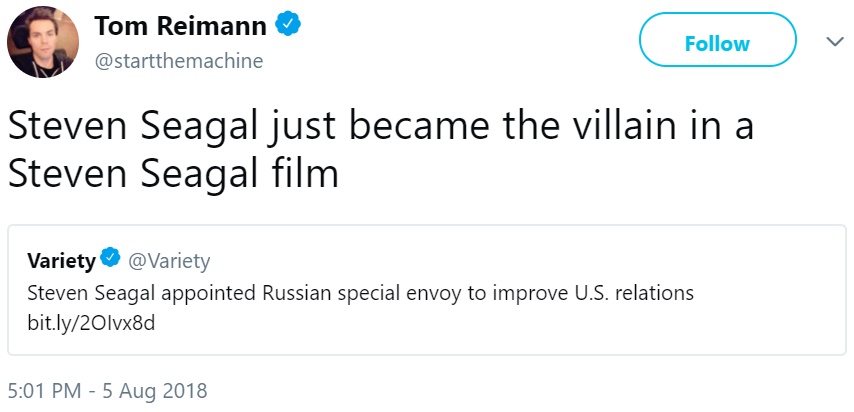 Стивена Сигала назначили представителем МИД