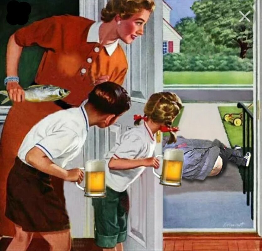 мем семья с ножами