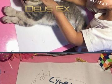Девочка обводит кошку