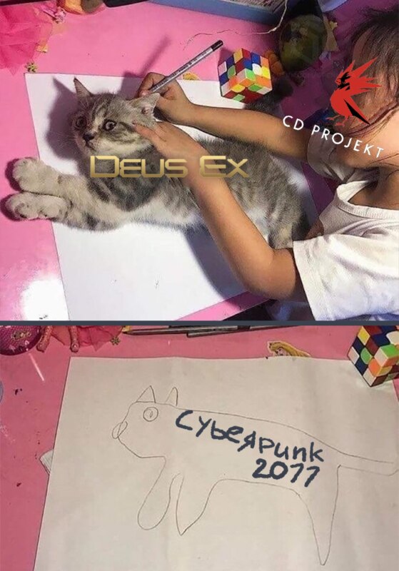 Девочка обводит кошку