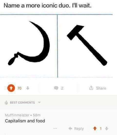 name a more iconic duo капитализм и еда