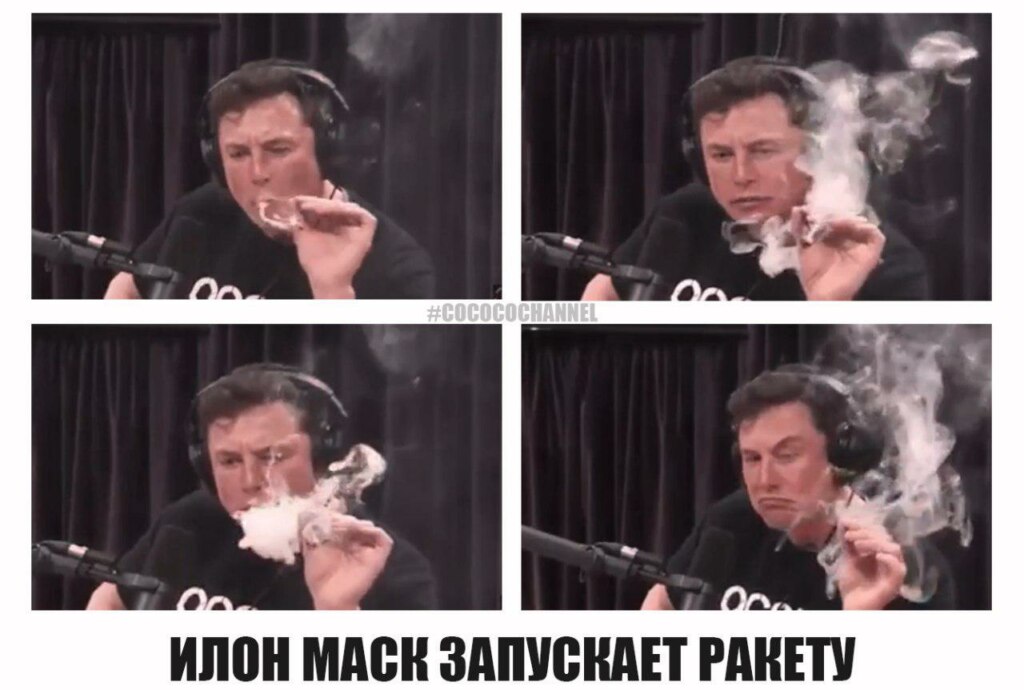 Илон Маск с косяком