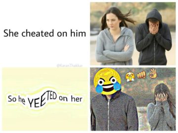 yeeted on her