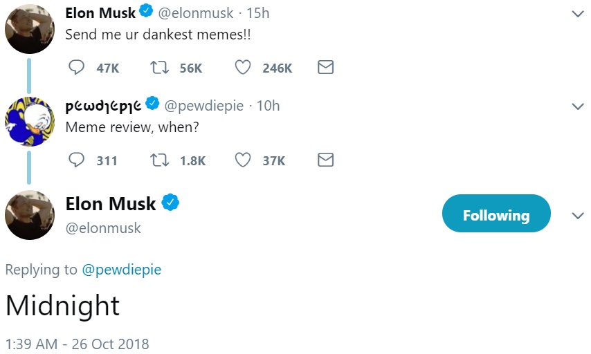 Маск попросил мемы
