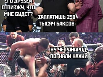 Хабиб перепрыгивает через ограду