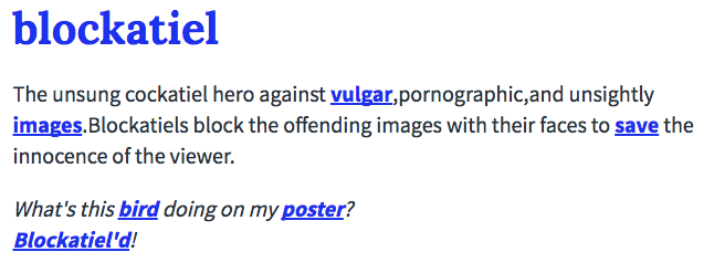 Blockatiel Definition