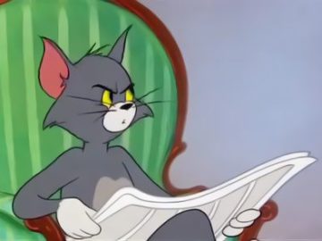 Tom Cat Reading a Newspaper Template Кот Том Читает Газету