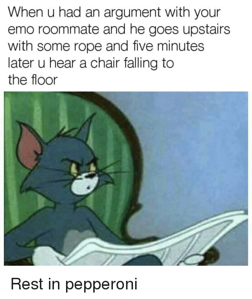 when u had an argument with your emo roommate