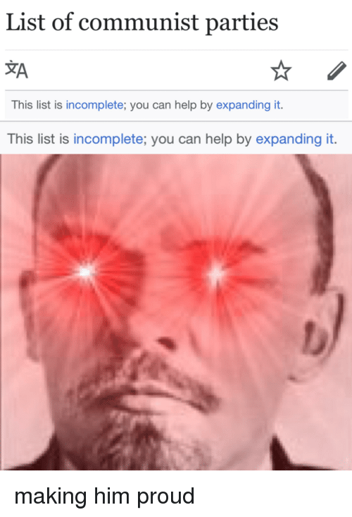 You Can Help By Expanding It - Список коммунистических партий