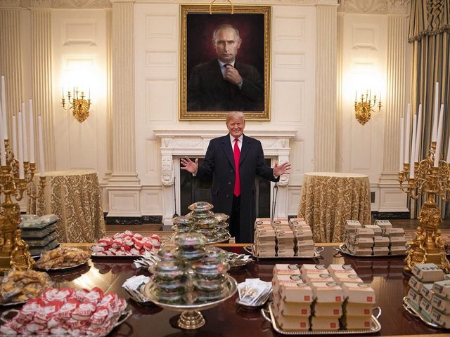 Trump with burgers meme Trump with burgers meme