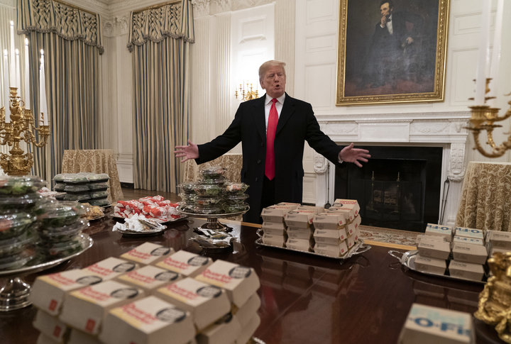Trump with burgers meme template Trump with burgers meme template