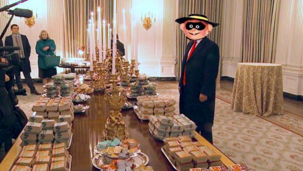 Trump serving burgers meme Trump serving burgers meme
