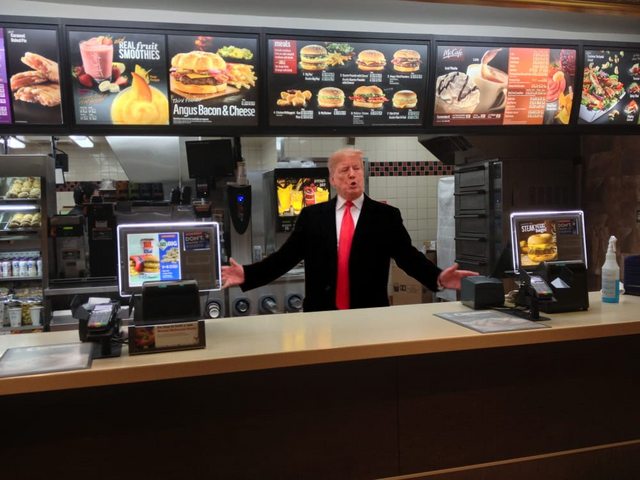 trump serving fast food meme trump serving fast food meme
