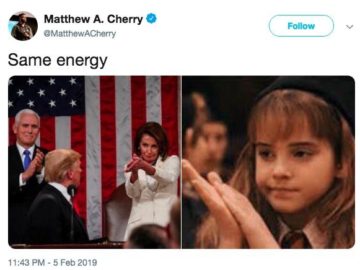 Пелоси хлопает Трампу