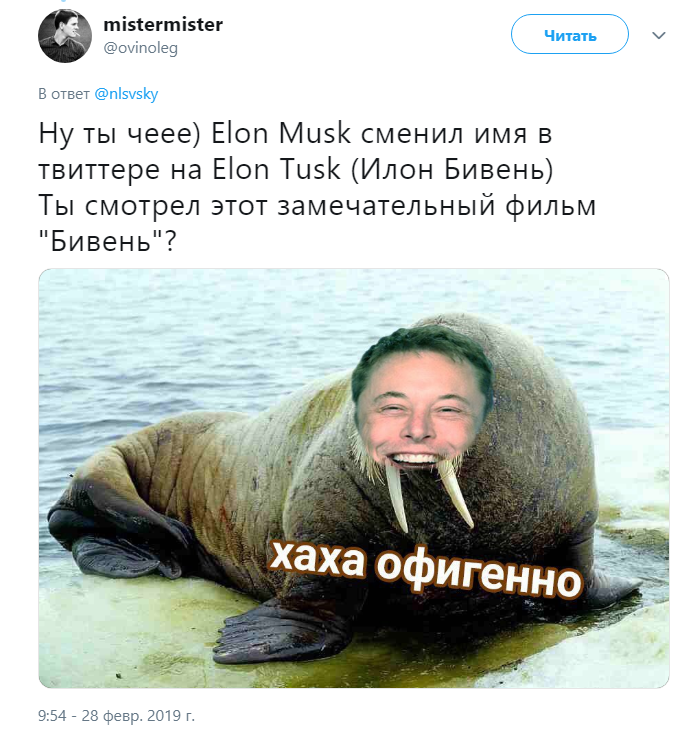 Elon Tusk Илон Бивень