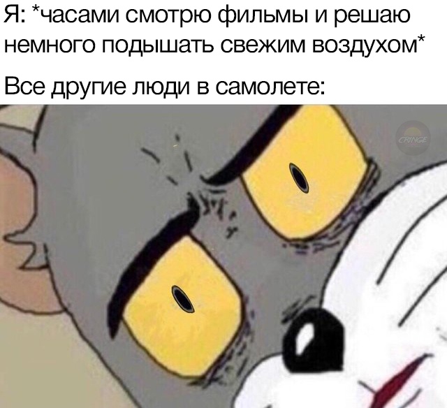 Мем с удивленным лицом кота Тома