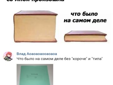 Мем с толстой и тонкой книгой