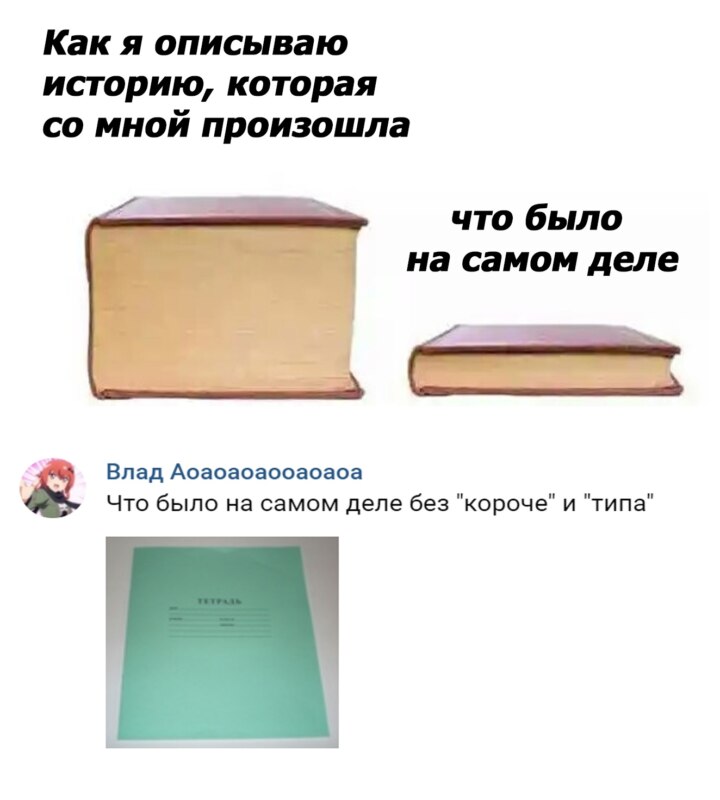 Мем с толстой и тонкой книгой