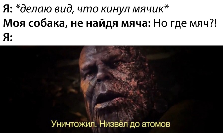 Уничтожил, низвел до атомов мемы с Таносом