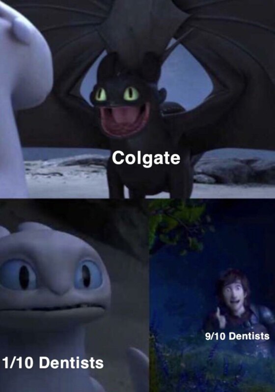 9 из 10 стоматологов рекомендуют - мем про Колгейт, Colgate memes