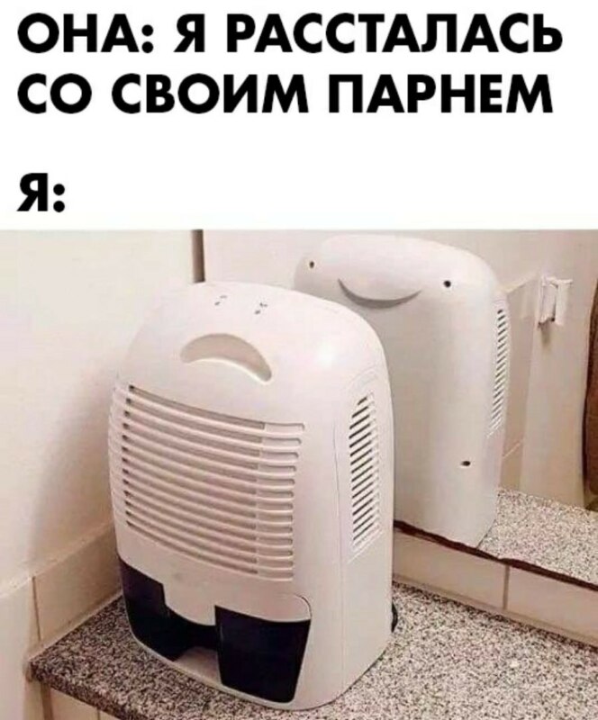 Осушитель воздуха перед зеркалом - мем