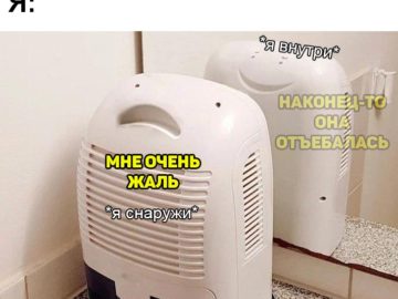 Осушитель воздуха перед зеркалом - мем