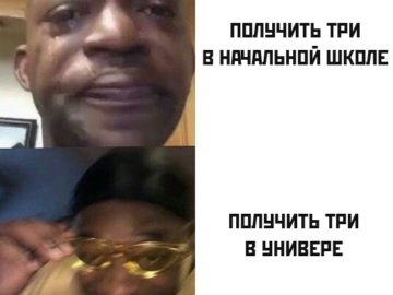 Парень в желтых очках и плачущий парень мем