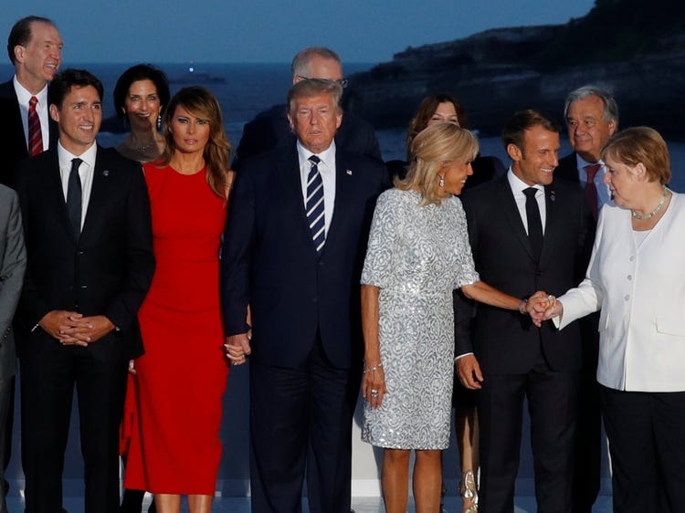 Мелания Трамп целует Джастина Трюдо Мелания Трамп целует Джастина Трюдо