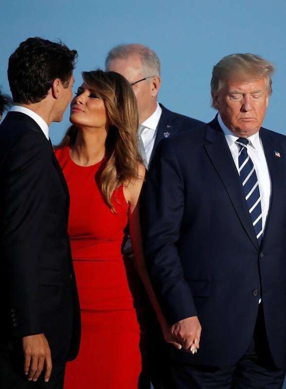 Мелания Трамп целует Джастина Трюдо Мелания Трамп целует Джастина Трюдо