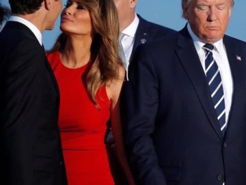 Мелания Трамп целует Джастина Трюдо