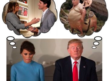 Мелания Трамп целует Джастина Трюдо