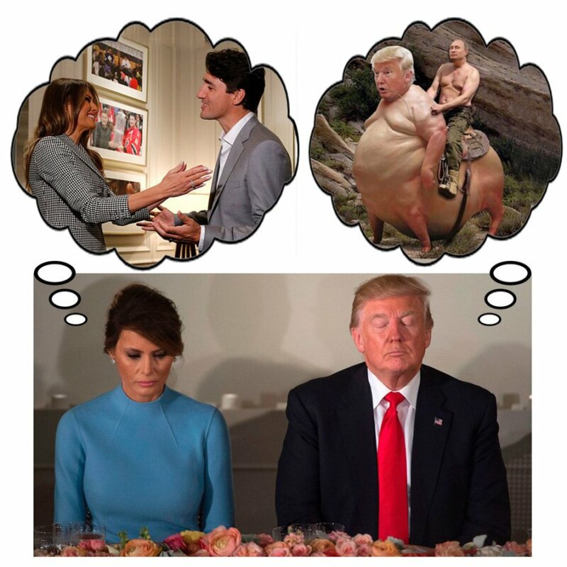 Мелания Трамп целует Джастина Трюдо