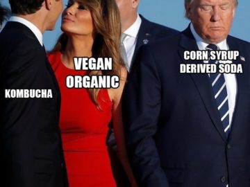 Мелания Трамп целует Джастина Трюдо